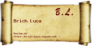 Brich Luca névjegykártya